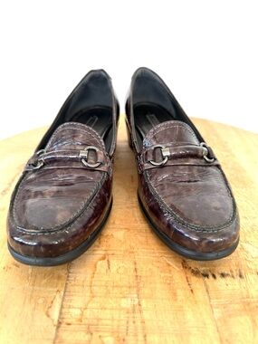 ECCO Classic Penny Loafers in Gray & Brown, Patent Leather